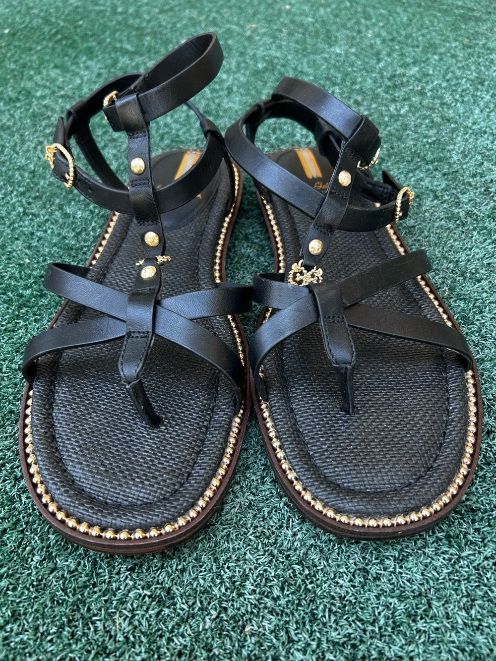 NWT Sam Edelman Talya Ankle Strap Sandal Leather Black 9